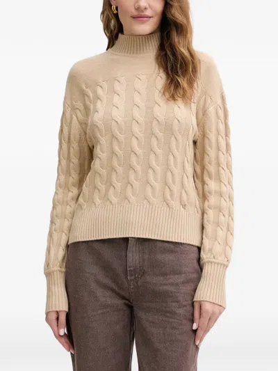 Guess Usa Cable Knit Sweater In Neutral