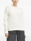 Guess Usa Cable-knit Sweater In White