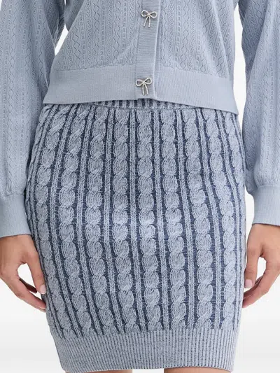 Guess Usa Cable-knit Mini Skirt In Blue