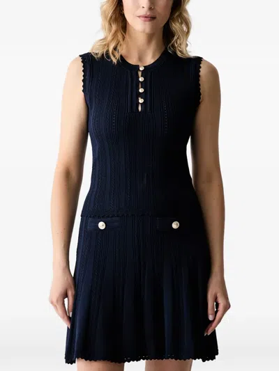 Guess Usa Cable-knit Sleeveless Top In Blue