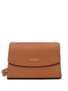Guess Usa Calista Chain-strap Crossbody Bag In Brown