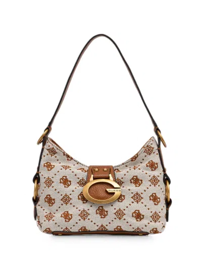 Guess Usa Camden Monogram-print Buckle-detail Tote Bag In Brown