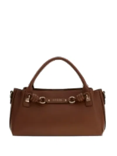 Guess Usa Camelia Buckle-detail Tote Bag In Brown