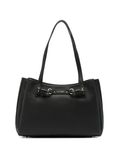 Guess Usa Camelia Leather Shoulder Bag In Black