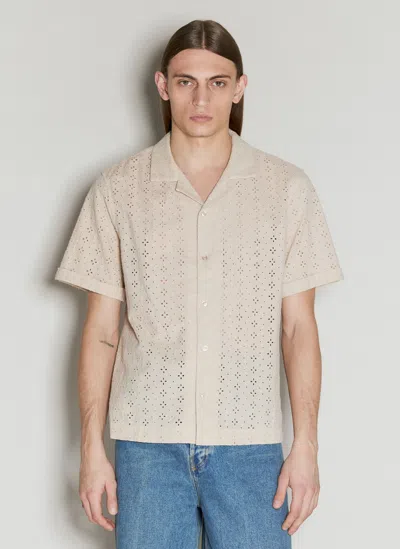 Guess Usa Camp Shirt In Beige