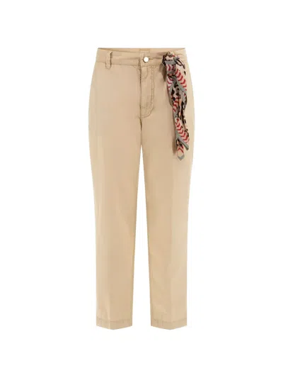 Guess Usa Candis Scarf-detail Trousers In Brown
