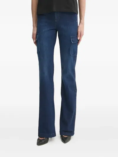 Guess Usa Cargo-pocket Bootcut Jeans In Blue
