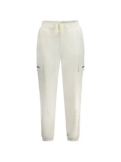 Guess Usa Cargo-pocket Track Pants In White