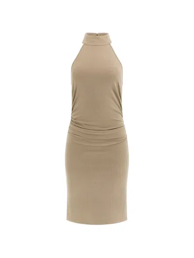 Guess Usa Carmela Ribbed Midi Dress In Neutral
