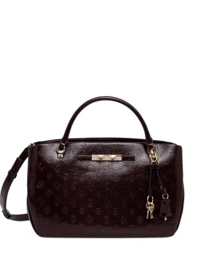 Guess Usa Carmella Logo-embossed Tote Bag In Red