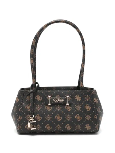 Guess Usa Carrie Logo-charm Tote Bag In Brown