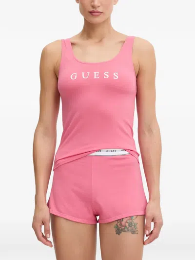 Guess Usa Carrie Logo-print Pajamas In Pink