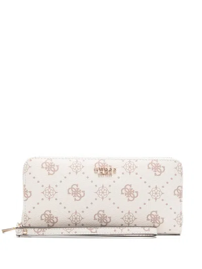 Guess Usa Carrie Monogram Wallet In Purple