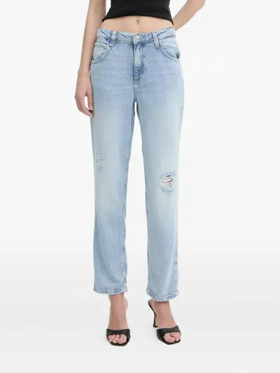 Guess Usa Celia Distressed Jeans In Blue
