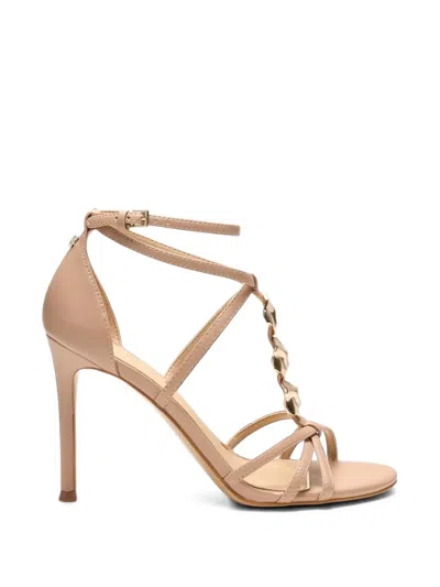Guess Usa Strappy Heeled Sandals In Neutral