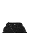 Guess Usa Chain-strap Embellished Clutch Bag In Black