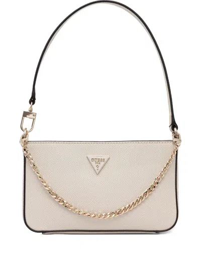 Guess Usa Chain-strap Logo-plaque Tote Bag In Neutral