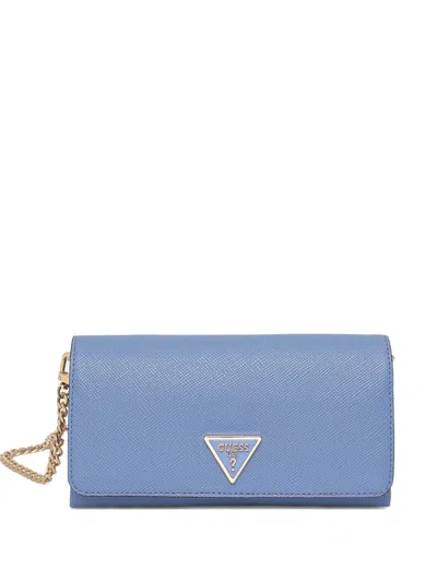 Guess Usa Chain-strap Textured Crossbody Bag In Blue