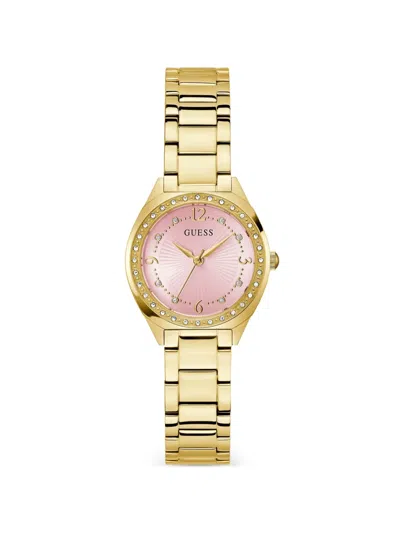 Guess Usa Charlotte 30mm Watch In Gold