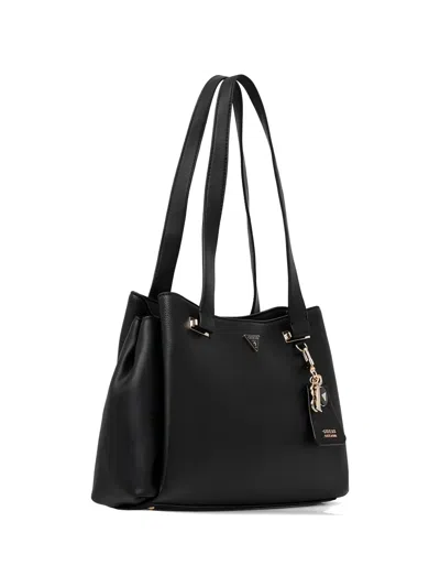 Guess Usa Charm Satchel Cross Body Bag In Black