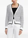 Guess Usa Checked Buttoned Cardigan In White