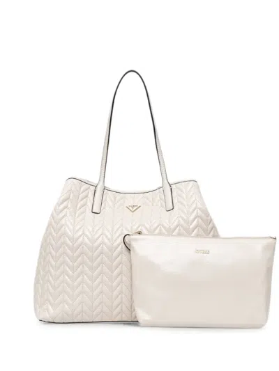 Guess Usa Chevron-quilted Tote Bag In Neutral