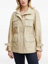 Guess Usa Cinched-waist Military Jacket In Burgundy