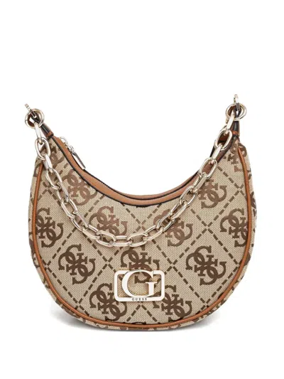 Guess Usa Signature Logo Print Shoulder Bag