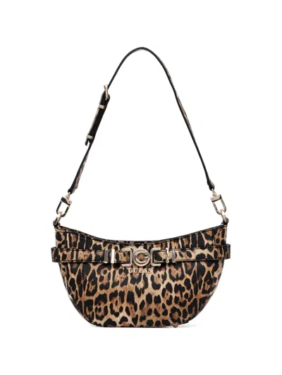 Guess Usa Leopard-print Buckle-detail Tote Bag In Animal Print