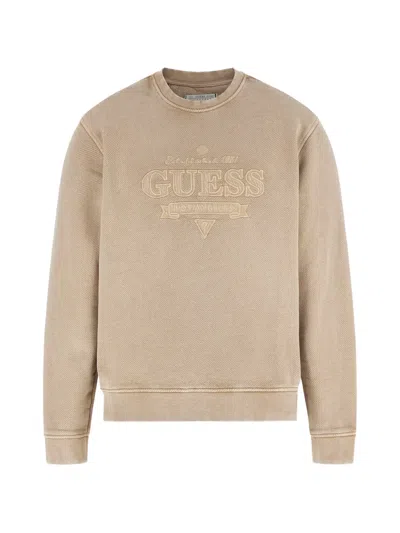 Guess Usa Cn Ls Vintage Sweatshirt In Brown