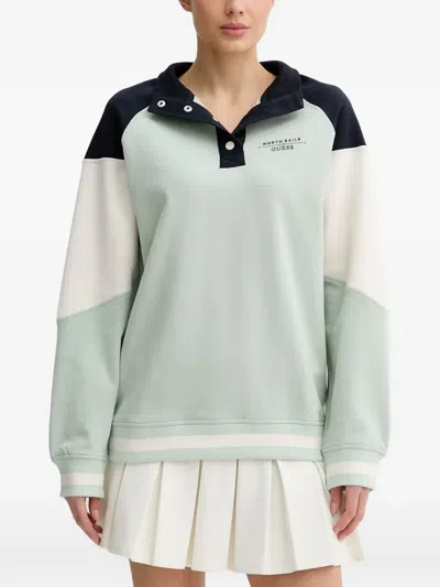 Guess Usa Colour-block Raglan-sleeve Sweater In Multi