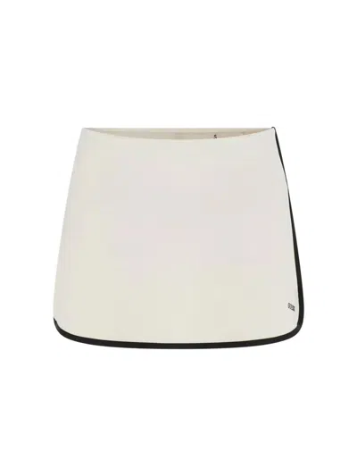 Guess Usa Contrast-trim A-line Skirt In Neutral