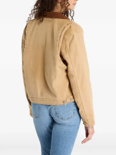 Guess Usa Corduroy-collar Jacket In Neutral