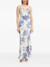 Guess Usa Cowl-neck Floral-print Maxi Dress In Black