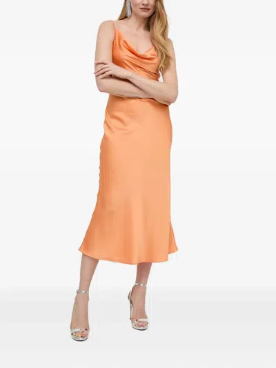 Guess Usa Cowl-neck Midi Dress In Orange