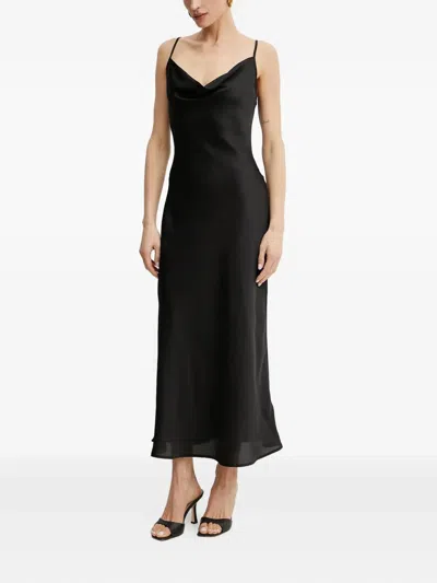 Guess Usa Cowl-neck Slip Dress In Black