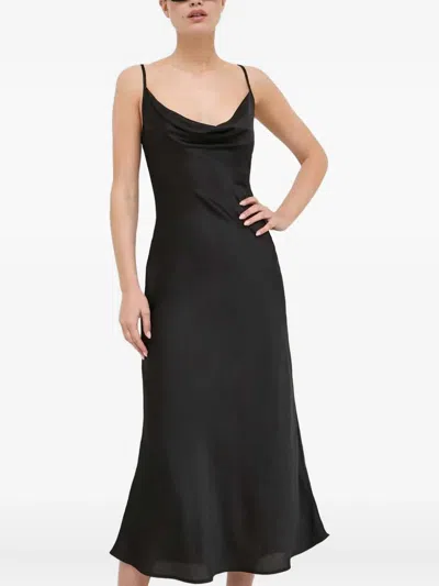 Guess Usa Cowl Neck Slip Dress In Black