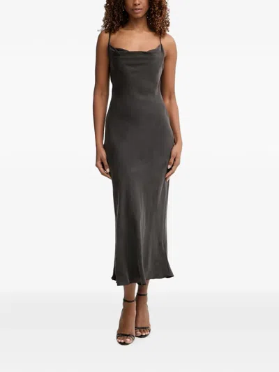 Guess Usa Cowl-neck Midi Dress In Gray