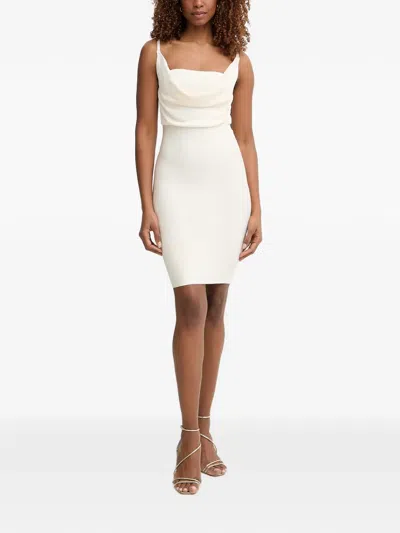 Guess Usa Cowl-neck Mini Dress In White