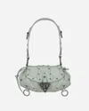 Guess Usa Crackled Leather Shoulder Bag Milkshake Mint In Multicolor