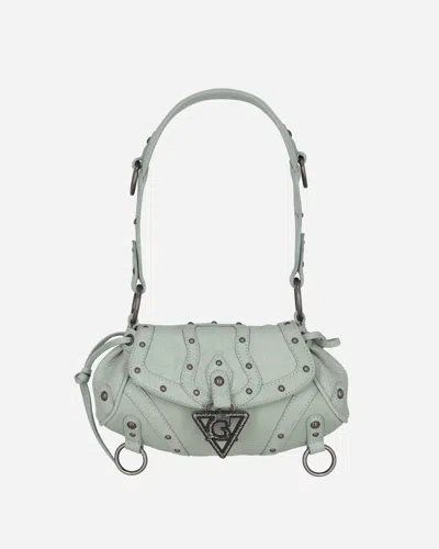 Guess Usa Crackled Leather Shoulder Bag Milkshake Mint In Orange