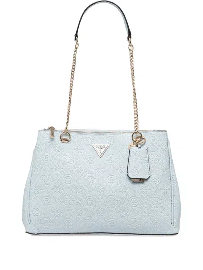 Guess Usa Cresidia Logo-plaque Tote Bag In Blue