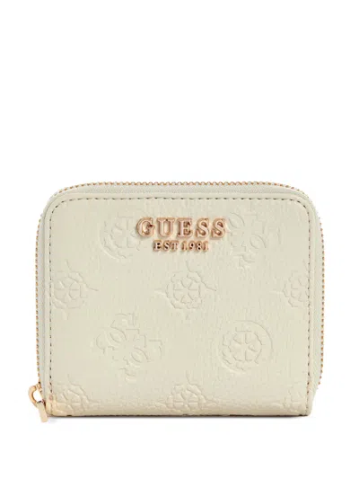 Guess Usa Cresidia Logo-embossed Zip-around Wallet In Neutral
