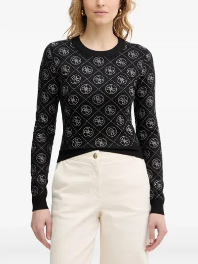 Guess Usa Crew-neck Sweater In Black