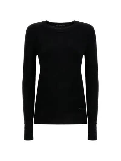 Guess Usa Crew-neck Sweater In Black