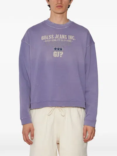 Guess Usa Crew-neck Sweatshirt In Purple