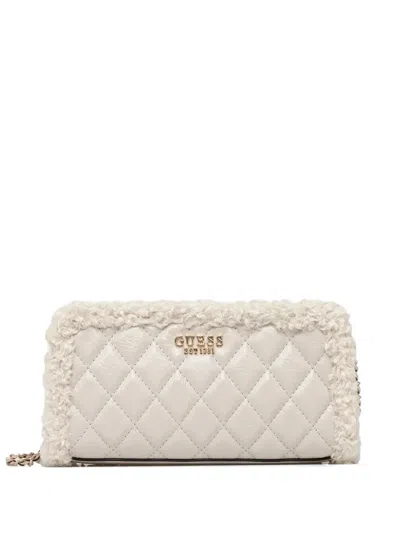 Guess Usa Cristi Quilted Cross Body Bag In White