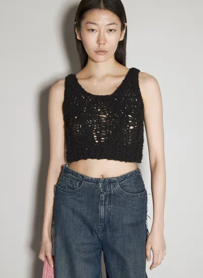 Guess Usa Crochet Top In Black