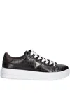Guess Usa Crocodile-embossing Logo Sneakers In Multi
