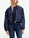 Guess Usa Cropped Drawstring Jacket In Blue